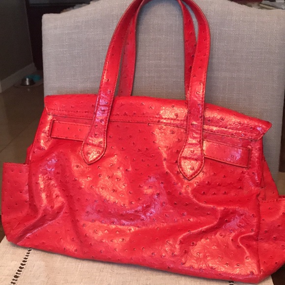 Bright Red, Textured, Nine West Purse With Matching Coin Purse - Picture 2 of 7